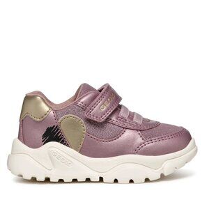 Geox Baby Toddler Girl Ciufciuf Shoes Sneakers, Dark Pink Gold, US 7, EU 23